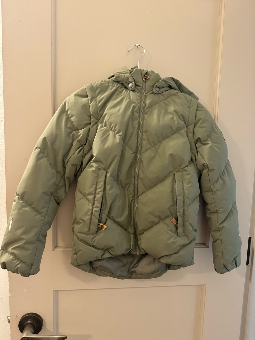 Reima Kids Olive Green Puffer Jacket with Hood Size 140